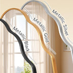 Scalloped Mirror for Bathroom - 20"x36" Gold Bathroom Mirror with Aviation Aluminum Alloy Frame & Shatter-Proof Glass for Living Room Bedroom Entryway, Brushed Gold Frame(x1)