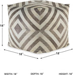 Signature Design by Ashley Hartselle Casual Geometric Patterned Pouf 18 x 18 Inches, Beige & Light Brown