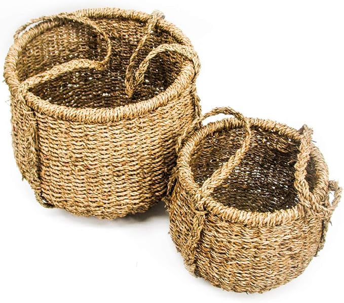 Trademark Innovations Tall Woven Seagrass Planter Basket (Set of 2)