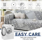 ROOMLIFE Black Couch Covers for Sofa, Sofa Covers Washable Non Slip Furniture Protector Couch Sofa Covers for 3 Cushion Couch, Breathable Sofa Slipcovers Couch Cover Blanket with Tassels 71" X 150"