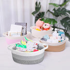 ABenkle Small Basket with Handles - Decorative Durable Rope Woven Storage Bin Shelf Storage Organizer Cube, Easter Baby Gift Basket, 12"x8"x5"