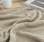 KyraHome 100% Organic Cotton 90"x104" King Size Muslin Blankets for Adults, Kids, Pre-Washed Plant Dyed, Breathable Cozy Gauze Bed Blanket, All Season (Oatmeal Khaki)