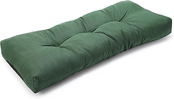 SUNROX LokGrip Non Slip Tufted Memory Foam Bench Cushion, FadeShield Water Resistant Durable Thicken Outdoor/Indoor Bench Seat Pads 48x16x4 inch, Heather Fern