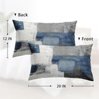Emvency Set of 2 Throw Pillow Covers Modern Abstract Painting Blue White and Gray Decorative Sofa Pillow Cases Home Decor Standard Rectangle 12x20 Inches Pillowcases