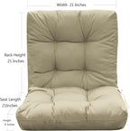 QILLOWAY Outdoor Seat/Back Chair Cushion Tufted Pillow, Spring/Summer Seasonal Replacement Cushions - Pack of 4 (Beige)