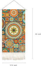 capasin Mandala Boho Macrame Wall Hanging Tapestry For Bedroom Tapestries Vertical Art Fabric Decor Door Living Room Bohemian (Style A, 17.5 * 43)