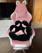 MOONBEEKI Cat Paw Cushion Chair Comfy Kawaii Plush Seat Cushions Shape Lazy Pillow for Gamer Chair 28"x 24" Cozy Floor Cute Seat Kawaii for Girl Worker Gift, Dining Room Bedroom Decorate Black