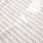 MIULEE Super Soft Throw Blanket with Stripe Pattern for Lightweight Fleece Warm Plush Cozy Bed Blanket 30"x40", Cream White