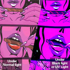 Blacklight Trippy Tapestry for Bedroom Cool Cute Girl Anime Wall Tapestry Aesthetic UV Reactive Purple Tapestries Glow In The Dark Art Wall Hanging Poster for Room Decor 39"x60"