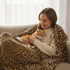 MACEVIA Flannel Fleece Queen Blanket for Couch, Leopard Print Blankets for Adult, Fuzzy Cozy Soft Fluffy Plush Cheetah Blanket for Bed Sofa 260GSM, Suitable for All Seasons (Brown Leopard,90x90inches)