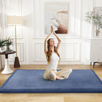 Baby Play Mat for Floor Nursery Rug Muscle Mat Area Rug Playroom Rug 59"x71" Playpen Mat Memory Foam 1.3" Thick Crawling Mat for Babies,Toddlers, Infants, Kids,Sapphire Blue