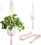 XXXFLOWER Macrame Plant Hanger with Hooks Handmade Woven Cotton Rope,Hanging Planter Basket String for Indoor Outdoor Boho Decor,Set of 1(Pots and Plants NOT Included)