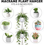 Macrame Plant Hanger, 2 Pack 50 Inch Hanging Plant Holder Indoor Outdoor Hanging Planter Basket with Hooks for Living Rooms, Balcony, Hallway, Kitchen, or Office