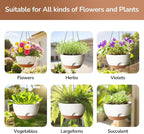 Hanging Planter for Indoor Plants, 10 Inch Self-Watering Hanging Planters with Drainage Holes and Chain, Set of 2 Outdoor Hanging Pots for Garden Home