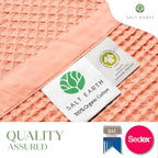 Salt Earth GOTS Certified 100% Organic Cotton Throw Blanket, 55" X 60" Waffle Blankets & Throws for Bed, Throw Blanket for Couch, Modern & Cozy Blanket, All Season, Comfy and Soft Blanket (Sun Bay)