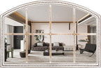 Farmhouse Windowpane Wall Mirror 28x42 Inch, Large Rustic White Wood Mirror Decorative for Living Room, Bedroom, Entryway, Hallway