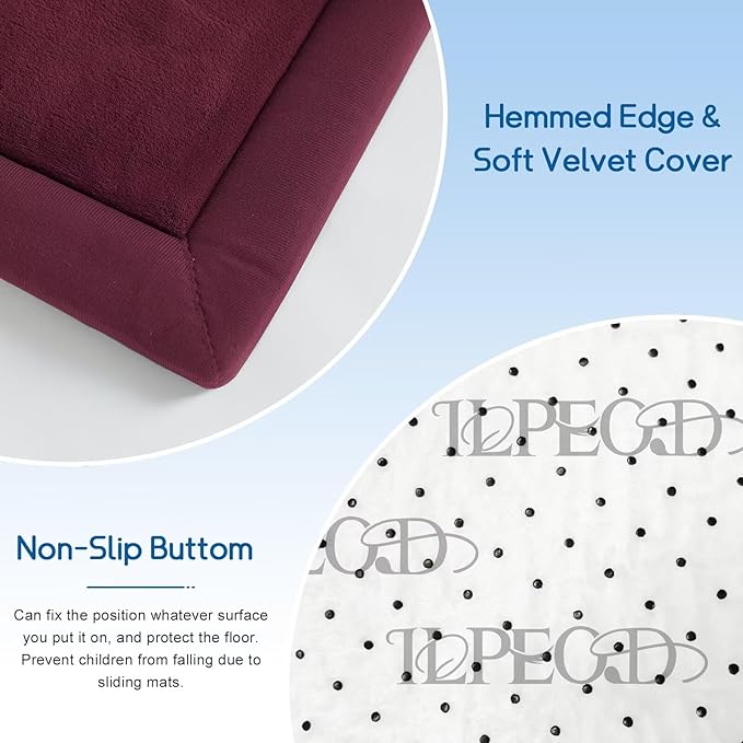 Baby Play Mat for Floor Nursery Muscle Area Rug Playroom Rug 47"x47" Memory Foam 1.3" Thick Crawling Mat for Babies,Toddlers, Infants,Kids(Burgundy)