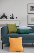 Throw Pillow Covers 16x16 Mustard Yellow: Pack of 2 Cozy Soft Velvet Square Modern Luxury Decorative Throw Pillow Cases for Sofa Couch Living Room Bed Home Decor