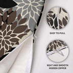 Black Dark Brown Pillow Covers 22X22 Inch Set of 2, Spring Summer Floral Dahlia Flower Cream Decorative Throw Pillow Covers Outdoor Modern Farmhouse Cushion Case for Home Couch Sofa Bed Decor