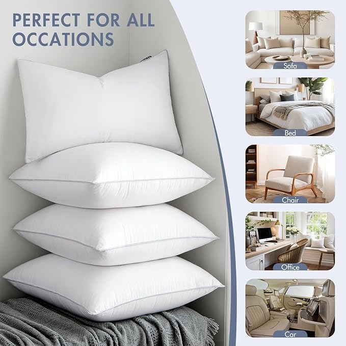 MIULEE 16x26 Pillow Insert -Decorative Throw Pillow with 100% Cotton Cover Rectangle for Sofa Couch