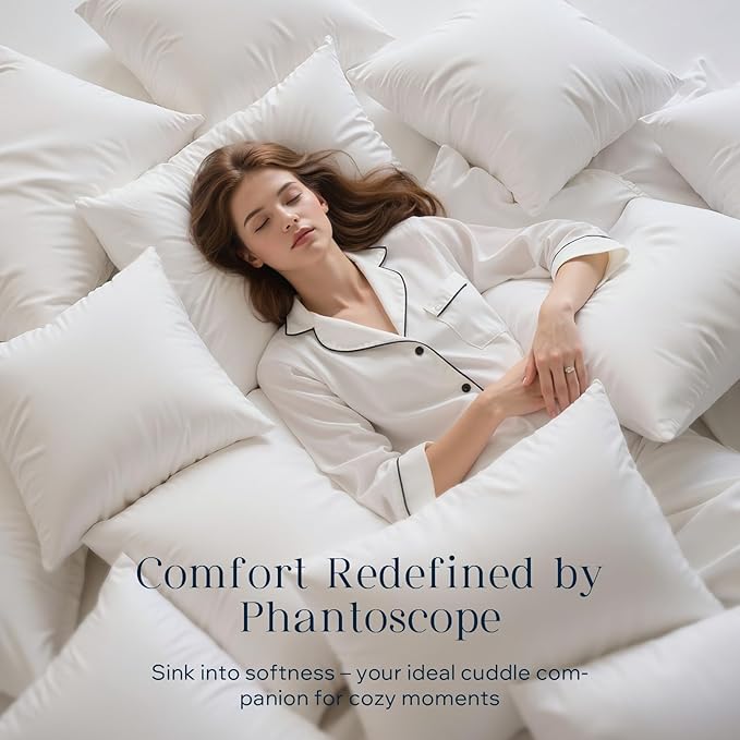 Phantoscope 100% Virgin Fiber Pillow Inserts, Premium Microfine Fiber Square Hypoallergenic Throw Pillow Inserts for Bedroom, Study, Chair 12x20 inches Pack of 4