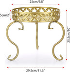 OwnMy Metal Round Plant Stand Indoor Outdoor Flower Pot Holder, Heavy Duty Iron Plant Stand Display Potted Rack for Home, Garden, Patio, Golden Color