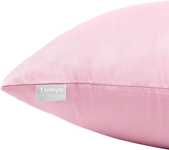 Thmyo 4-Pack 100% Cotton Comfortable Solid Decorative Throw Pillow Case Square Cushion Cover Pillowcases Blank Pillow Covers Valentines Day DIY Throw Pillowcase for Sofa Bed(16x16inch/40x40cm,Pink)