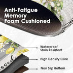 Arttown Yellow Lemon Anti-Fatigue Kitchen Rug Set of 2 Grey Black Farmhouse Vintage Wooden Cushioned Floor Standing Mat Waterproof Non-Slip Kitchen Mat and PVC Ergonomic Comfort Foam Rug