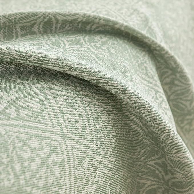 ROOMLIFE Green Sofa Cover, Vintage Boho Couch Cover for 3 Cushion Sofa, Soft Breathable Sofa Cover for Dog, Washable Furniture Sofa Protector Cover Blanket with Tassel for Living Room, 71 '' X 134''