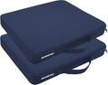 Portable Bleacher Seat Cushions with Handle, 2 Inches Thick, Waterproof Oxford Fabric, Zipper Design, Set of 2 (Blue)