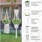 6 Pack Macrame Plant Hangers, 6 Sizes Plant Hangers Indoor with Hooks Boho Hanging Planters Set Hangings Planter Basket Wall Plants Hanger for Boho Home Decor (33.8"/34.4"/44.4" /46.4"/48.8"/63.7")