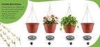 Hanging Planters 10 Inch, 4 Pcs Flower Pots with Drainage Hole, Self Watering Hanging Basket for Indoor Outdoor Plants, Decor, Pottery Red