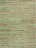 SAFAVIEH Area Rug 8x10 - Cape Cod Collection - Large - Green & Natural, Handmade Jute & Cotton, Ideal for Living Room, Bedroom, Dining Space (CAP236Y)