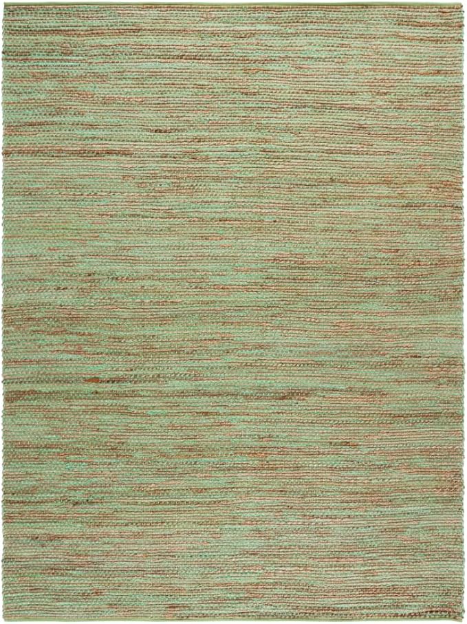 SAFAVIEH Area Rug 8x10 - Cape Cod Collection - Large - Green & Natural, Handmade Jute & Cotton, Ideal for Living Room, Bedroom, Dining Space (CAP236Y)