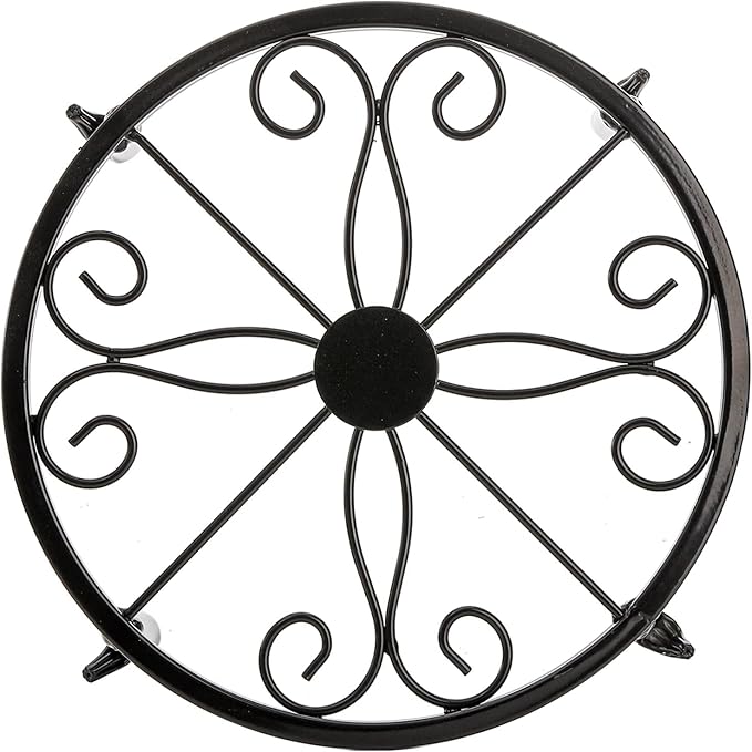 Tosnail 4 Pack Metal Plant Stand, Planter Support Rack, Plant Pot Stands, Planter Holder Heavy Duty, Rust Proof Iron Potted Plant Flower Pot Stand for Indoor Outdoor Garden Patio, Black, 9 Inch