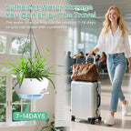Set of 3-10 Inch Self Watering Hanging Planters for Indoor Outdoor，Hanging Plant Pots with Drainage & Removable Tray, Hanging Pots for Pothos Plant, Spider Plants, Ferns, Balcony & Patio, White