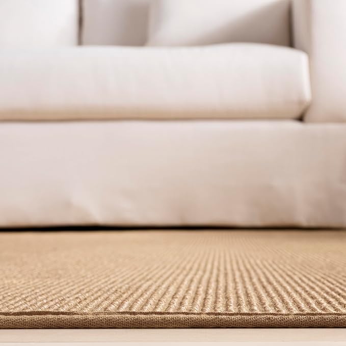 Martha Stewart x SAFAVIEH Area Rug Collection - 2'4" x 4', Natural Brown, Sisal & Jute, Farmhouse Style, Ideal for Living Room, Bedroom, Office, Accent Space (MSR9501A)