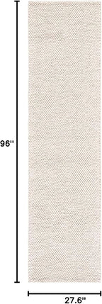 SAFAVIEH Natura Collection Runner Rug - 2'3" x 8', Beige & Ivory, Handmade Wool Blend, Textured Design, Ideal for Living Room, Bedroom, Dining Space (NAT425B)