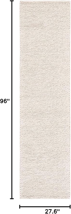 SAFAVIEH Natura Collection Runner Rug - 2'3" x 8', Beige & Ivory, Handmade Wool Blend, Textured Design, Ideal for Living Room, Bedroom, Dining Space (NAT425B)