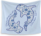 HUGANE Whale Shark Christian Tapestry, Isaiah 43:2 Bible Verse Tapestry Wall Hanging, Religious Bible Scripture Wall Blanket Backdrop Decor for Home Bedroom Living Room, 50x60 Inch,Color-B