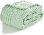 lifein Throw Blanket for Couch-Sage Green Boho Throw Blanket, Soft Fleece Plush Lightweight Blankets&Throws for Spring, Fuzzy Decorative Blankets for Livingroom Bed Sofa Chair (50x60, Sage Green)