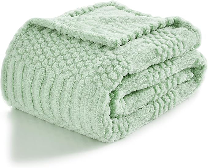 lifein Throw Blanket for Couch-Sage Green Boho Throw Blanket, Soft Fleece Plush Lightweight Blankets&Throws for Spring, Fuzzy Decorative Blankets for Livingroom Bed Sofa Chair (50x60, Sage Green)