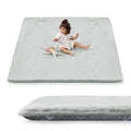 1.5" Thick Baby Play Mat for Floor, 50x50 Playpen Mat, Pro Soft Flannel Foam Mats Toddler Infant Kids Crawling for Nursery Rug Playroom Living Room Waterproof Easy Care Non-Slip (Light Grey)