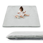 1.5" Thick Baby Play Mat for Floor, 50x50 Playpen Mat, Pro Soft Flannel Foam Mats Toddler Infant Kids Crawling for Nursery Rug Playroom Living Room Waterproof Easy Care Non-Slip (Light Grey)