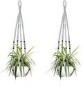 35 Inch Macrame Plant Hanger Indoor, Hanging Planter Basket Woven Boho Rope Hanger Kits with Metal S Hooks for Up to 10 Inch Plant Pots Indoor Outdoor Home Decro No Tassels