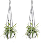 35 Inch Macrame Plant Hanger Indoor, Hanging Planter Basket Woven Boho Rope Hanger Kits with Metal S Hooks for Up to 10 Inch Plant Pots Indoor Outdoor Home Decro No Tassels