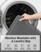 Upgraded Waffle Runner Rug, Super Absorbent Non Slip Bath Mats for Bathroom Floor, Washable Bathroom Runner Rug with Tassels, Ideal for Hallway Bedroom Laundry Room, Dark Grey, 2'x 6'(24" x 72")