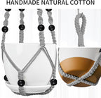 Macrame Plant Hanger - Fits 4 to 13 inches Pots for Indoor Outdoor, 35"/29"/23" Different Sizes Set, Gray (POTS NOT Included)