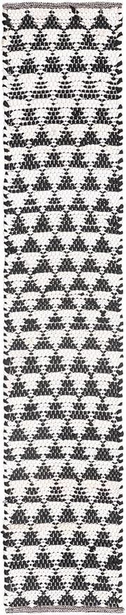 Unique Loom Chindi Jute Collection Area Rug (1' 2" x 6' 1" Table Runner, White Black)