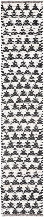 Unique Loom Chindi Jute Collection Area Rug (1' 2" x 6' 1" Table Runner, White Black)